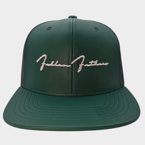 Fallen Father's Apparel Signature Green Leather Snap Back