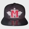 Fallen Mothers Apparel Black, Red & White Suede & Leather Snap BackSnap Back