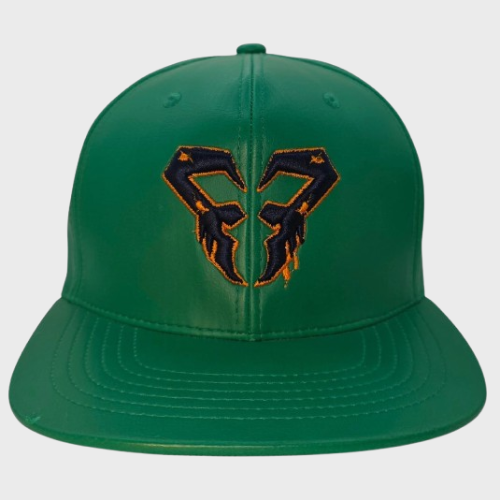 FFA's The Mask Of Our Fallen Green Leather Snap Back