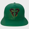 FFA's The Mask Of Our Fallen Green Leather Snap Back