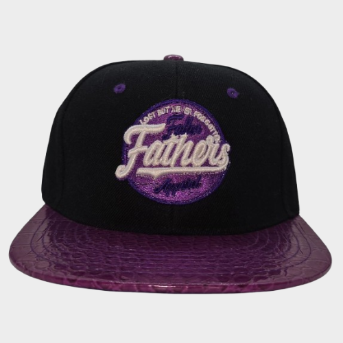 Fallen Father's Apparel Stamp Purple, Black, & White Snap Back