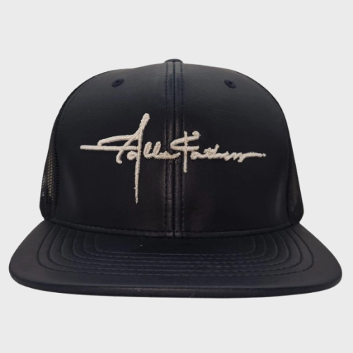 Fallen Father's Apparel Signature Black & White Leather Snap Back