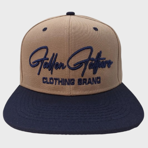 Fallen Father's Clothing Brand Navy Blue & Tan Snap Back