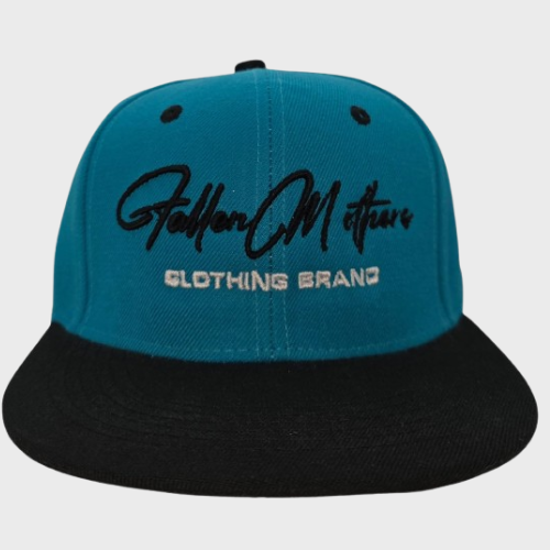 Fallen Mother's Clothing Brand Script Blue & BlackSnap Back